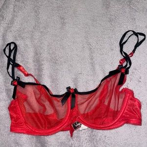 Jezebel red lace lingerie bra size 34C